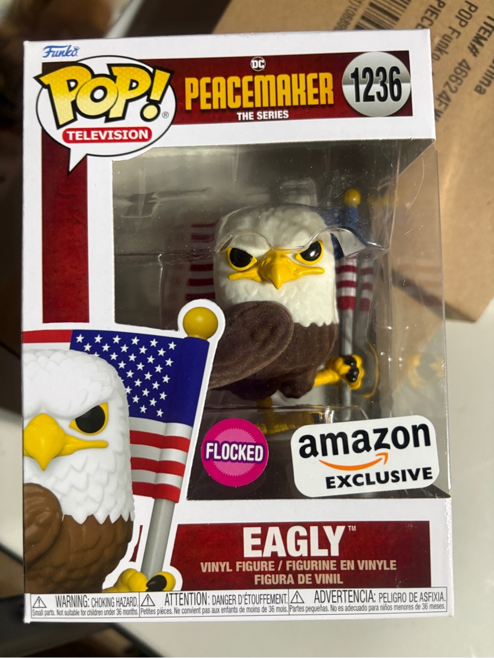 Funko pop exclusive , flocked Eagly Television Figure (Peacemaker)